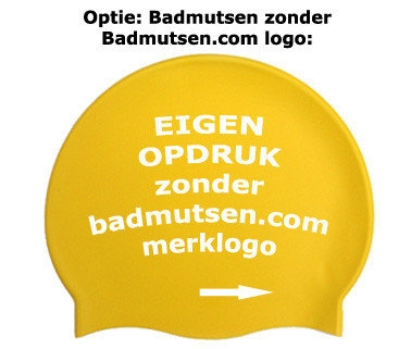 Denken Zakje Inschrijven Siliconen badmutsen met opdruk - Badmutsen.com, dé specialist in bedrukte  en onbedrukte badmutsen